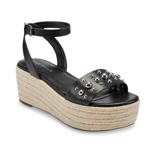Marc Fisher, Joyce Wedge Sandle, Black, Size 7